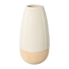 Ceramic vase with wooden part