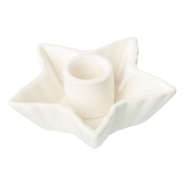 Ceramic candle holder plate star, 10,5x10,5x4cm, white - Artificial  flowers, artificial plants & Decoration