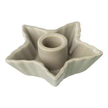 Ceramic candle holder plate star, 10,5x10,5x4cm, gray