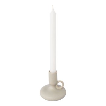 Porcelain candle holder with handleMALMÖ, 9x9,5x9,5cm, light green