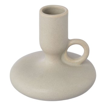 Porcelain candle holder with handleMALMÖ, 9x9,5x9,5cm, light green