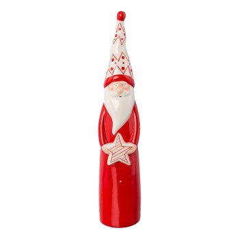 Ceramic Santa Claus CLAUS, 34x7x7cm, red