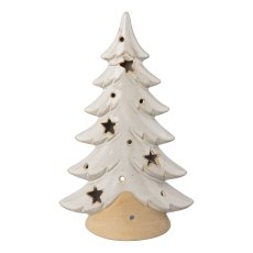 Porzellan Baum Windlicht LILLE, 17x11x6,5cm, natur