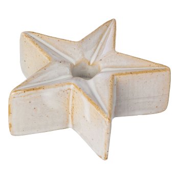 Porzellan Stern Teelichthalter LILLE, 3x9,5x9cm, natur