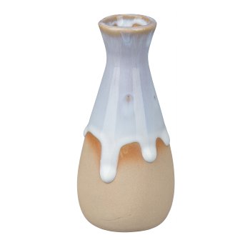 Ceramic Vase KORFU, 5x5x11,5cm, Light Brown