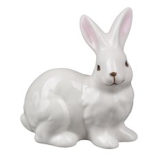 Ceramic rabbit sitting TOM, 7.5x5.5x12cm, white