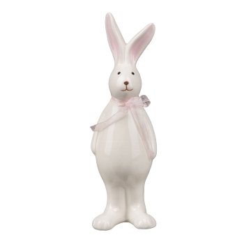 Keramik Hase stehend TOM, 7,2x6,6x20cm, Weiß