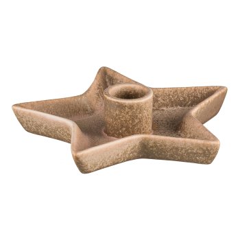Porcelain candle holder, star, SAGRES 16x16x4cm, khaki