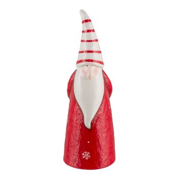 Keramik Weihnachtsmann, Figur, stehend, 9,5x9,5x27,5cm, rot