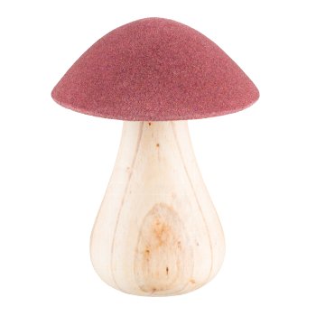 Holz Pilz, beflockt, THE CHAMPION 8x8x11cm, Walnuss