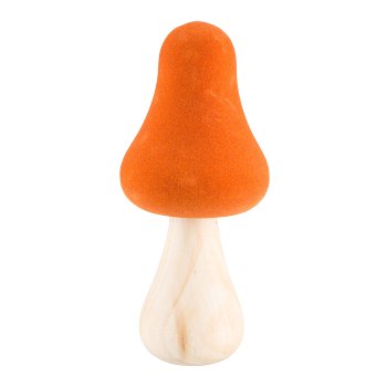 Holz Pilz, beflockt, THE CHAMPION 9x9x21cm, Zimt