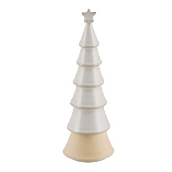 Ceramic tree, w.star 7x7x22cm, light grey