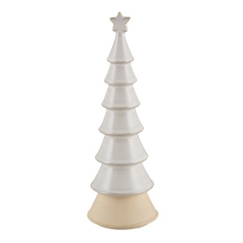 Ceramic tree, w.star 9x9x28cm, light grey