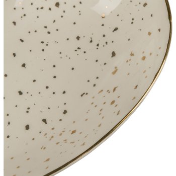 Keramik Schale DOTTY, Herzform, 24x19x5cm, naturweiß, Lepuro