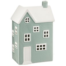 Porzellan Haus mit LED, 14x9x22cm, jade