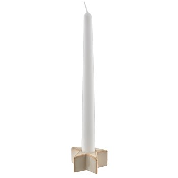 Porcelain candle holder star glazed, 6x6x3cm, beige
