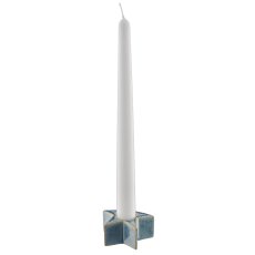 Porcelain candle holder star glazed, 6x6x3cm, blue
