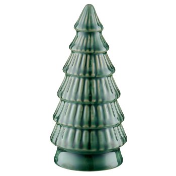 Glazed porcelain tree, 8x8x16cm, dark green
