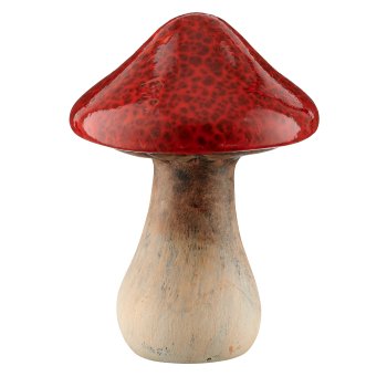 Ceramic mushroom, 8x8x9.5cm, red