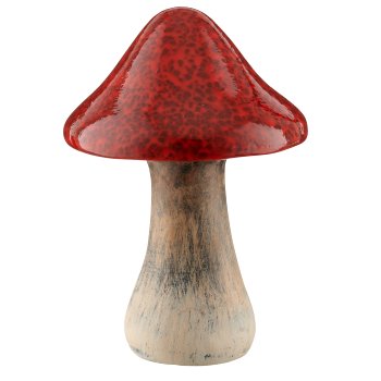 Keramikpilz, 11x10x13cm, rot