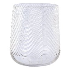 Glass vase relief BERTA, 18x12,5x21cm, clear