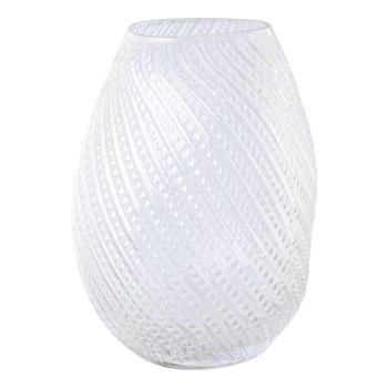 Glas Vase Relief UDINE, 15x13,5x20,5cm, klar