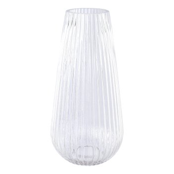 Glass vase relief CARL, 14x14x30cm, clear