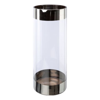 Glass cylinder vase FRAME, 15x15x40cm, silver