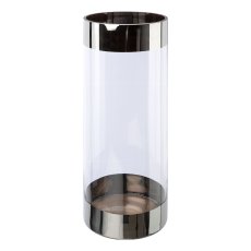 Glas Zylinder Vase FRAME, 15x15x40cm, silber