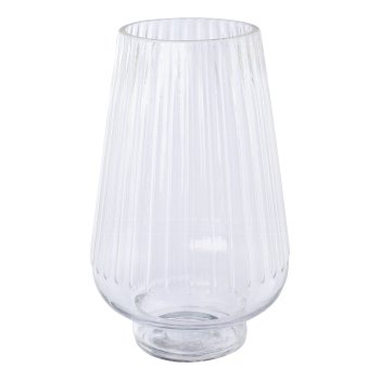 Glass vase bulbous cut, 25x16x16cm, clear