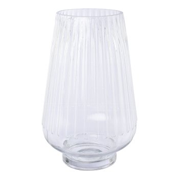 Glass vase bulbous cut, 31x19x19cm, clear