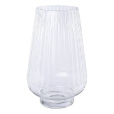 Glass vase bulbous cut, 31x19x19cm, clear