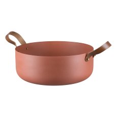 Aluminium Schale mit Ledergriffen 2.fach Sortiert, 31x31x13/39x39x15cm, Amber,