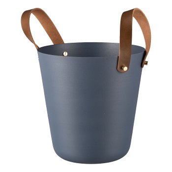 Aluminium Topf mit Ledergriffen, 24x24x25cm, Royalblau, LEPURO