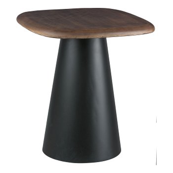 Wooden side table on aluminium cone base 2.fa Sor, 38x38x42/48x48x53cm, mocha