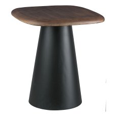 Wooden side table on aluminium cone base 2.fa Sor, 38x38x42/48x48x53cm, mocha