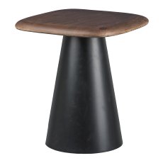 Wooden side table on aluminium cone base 2.fa Sor, 38x38x42/48x48x53cm, mocha