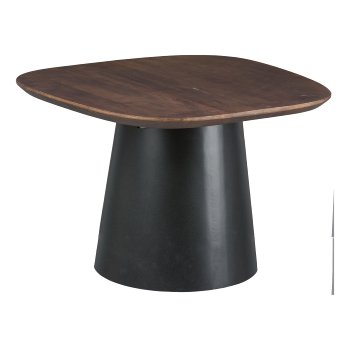 Wooden table on aluminium cone base 2.fa Sort, 60x55x39/79x74x44cm, mocha