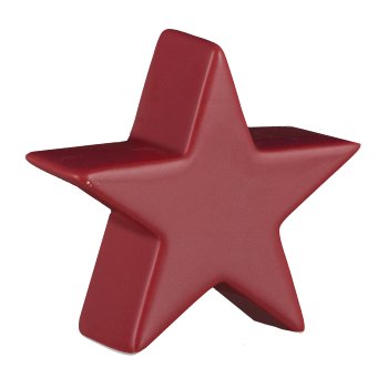 Porzellan Deko Stern, 10x10x3,5cm, granat