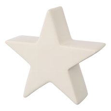 Decoration star, porcelain, 10x10x3,5cm, cream