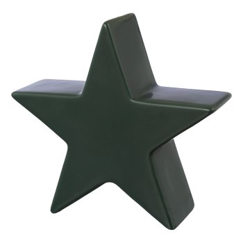 Porzellan Deko Stern, 10x10x3,5cm, dunkelgrün
