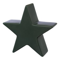 Decoration star, porcelain, 10x10x3,5cm, dark green
