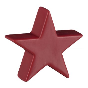 Porzellan Deko Stern, 13,4x4,2x13,2cm, granat
