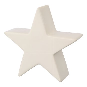 Decoration star, porcelain, 13.4x4.2x13.2cm, cream
