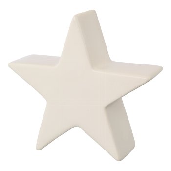 Porzellan Deko Stern, 16x16x5cm, creme