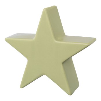 Decoration star, porcelain, 16x16x5cm, green tea
