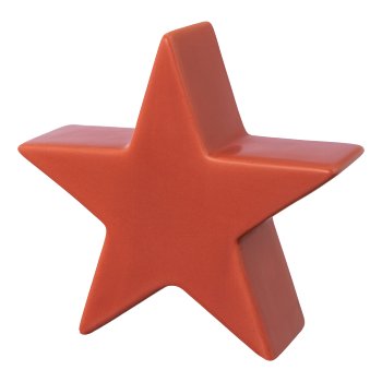 Decoration star, porcelain, 16x16x5cm, coral