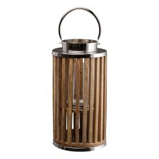 Wooden lantern w.metal handle