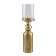 Aluminium candle holder, TWIST 23x23x91cm, brass