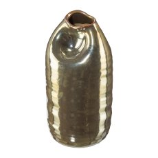 Ceramic Bottle Vase Organic Pearl, 20x10cm, Caramel